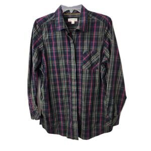 ORVIS WOMENS BUTTON SHIRT SCOTTISH PLAID SZ 12 LG CLASSIC OUTDOOR HERITAGE EUC